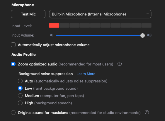 audio setup